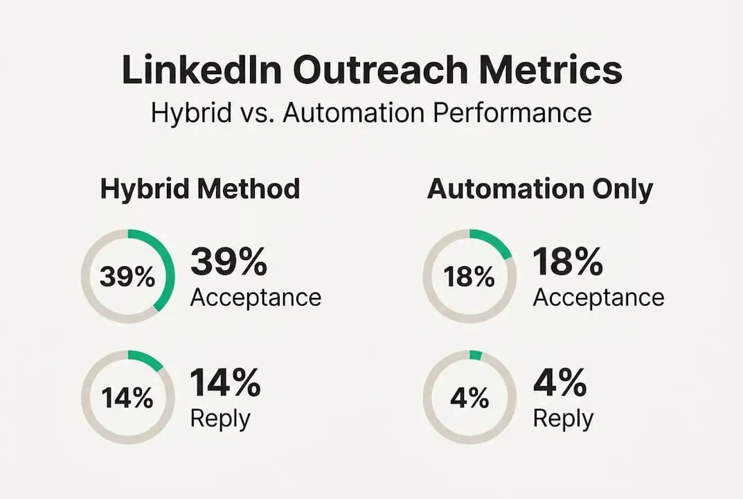 Infographic comparing outreach metrics