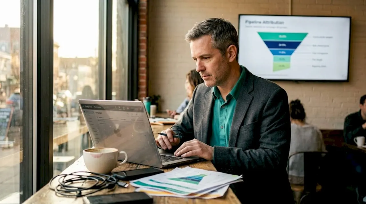 Analyst reviewing Google Ads pipeline attribution