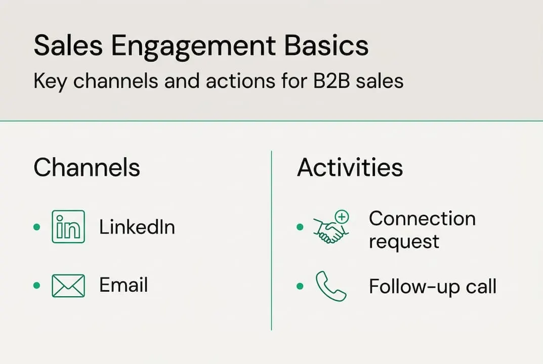Infographic explaining core sales engagement